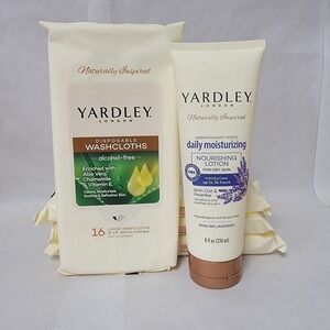 Yardley Moisturizing Nourishing‎ Lotion English Lavender 4 packs Washcloths Set